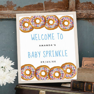 Poster Baby shower moderne Donut Boys Sprinkl Bienvenue
