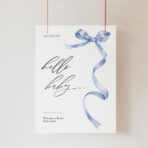 Baby shower moderne signe de bienvenue avec arc bl