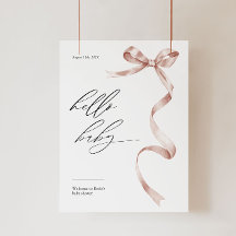 Baby shower moderne signe de bienvenue avec arc ro