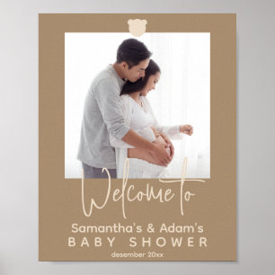 Poster Baby shower moderne simple minimaliste Accueil pho