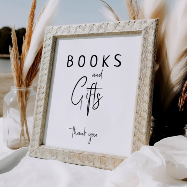 Poster Baby shower moderne simple Neutral Livres et Cadea (Créateur téléchargé)