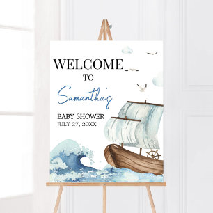 Poster Baby shower nautique