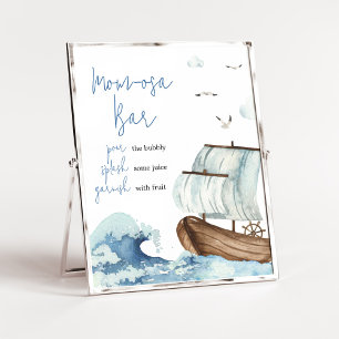 Poster Baby shower nautique Maman Osa Bar