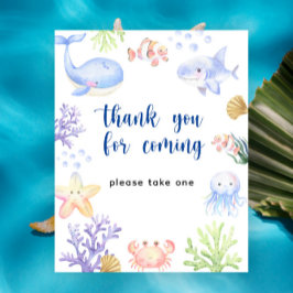 Poster Baby shower nautique - Merci à venir