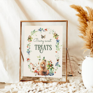 Poster Baby shower Neutre des animaux des bois
