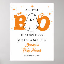 Baby shower neutre Halloween Little Boo Bienvenue