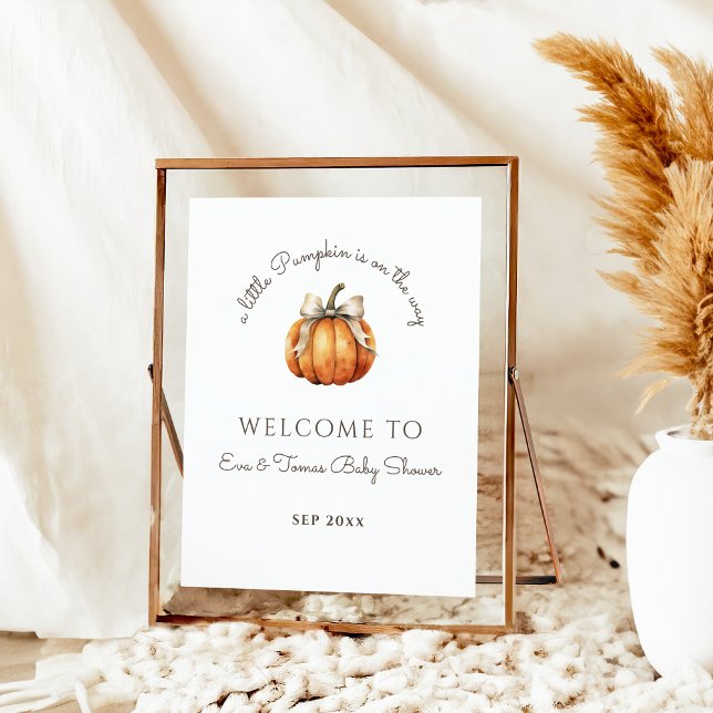 Poster Baby shower neutre minimal de petit Citrouille (Créateur téléchargé)