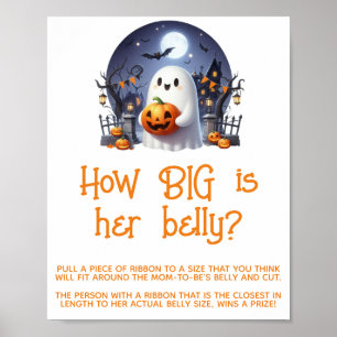 Poster Baby shower Neutre Petit Boo Gros Ventre Jeu