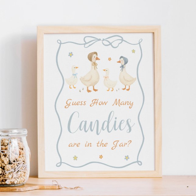Poster Baby shower Oie Silly Devinez Combien De Candies (Créateur téléchargé)