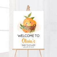 Baby shower Orange Citrus Little Cutie Bienvenue