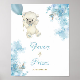 Poster Baby shower Ours Teddy Symbole Faveurs & Prix