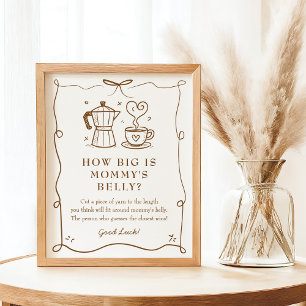 Poster Baby Shower Pancarte Ventre Café