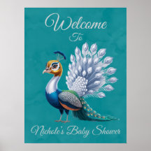 Baby shower Peacock couleur or blanc Accueil