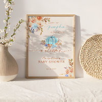 Baby Shower Petit Citrouille Garçon Bleu Bienvenue