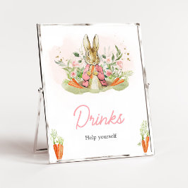Poster Baby shower Pierre rose Rabbit Boissons