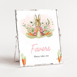 Poster Baby shower Pierre rose Rabbit Faveurs