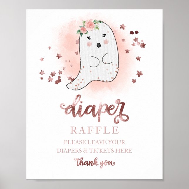 Poster Baby shower Pink Gold Diaper Jeu (Devant)