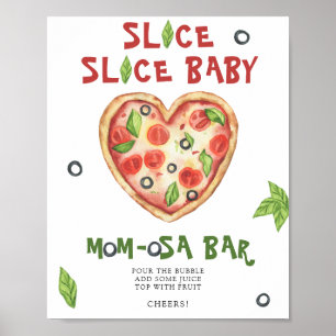 Poster Baby shower pizza - Bar à Momosa