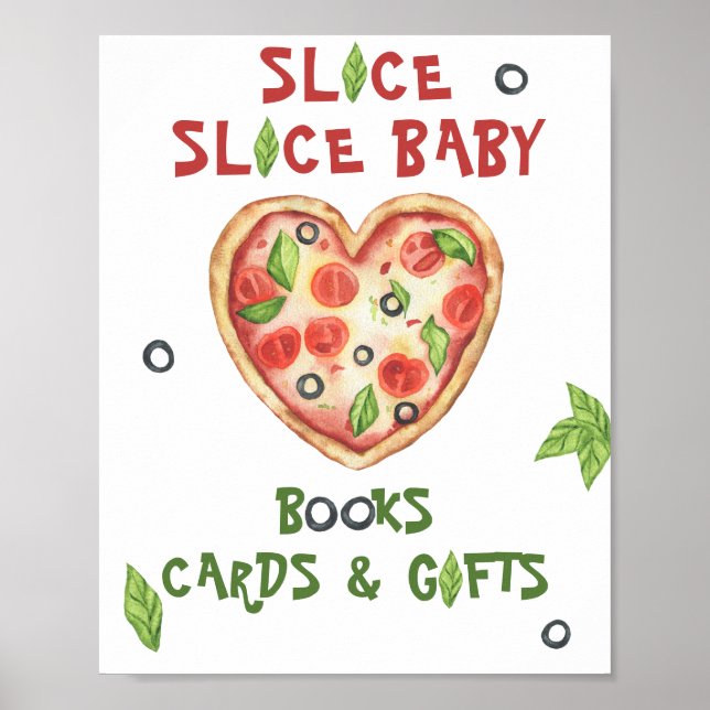 Poster baby shower pizza - cartes et cadeaux (Devant)