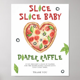 Poster Baby-shower pizza - tombola des couches