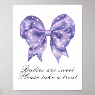 Poster baby shower pois à l'arc - bébés doux