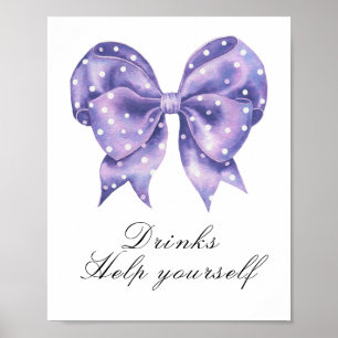 Poster baby shower pois à pois arc - boissons