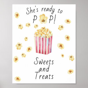 Poster Baby-shower popcorn - Friandises et douceurs