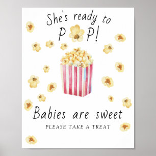 Poster Baby shower Popcorn - Les bébés sont doux