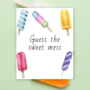 Poster Baby shower Popsicle - devinez le doux gâchis