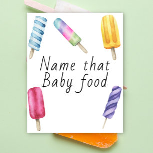 Poster Baby shower Popsicle - nom de cet aliment pour béb