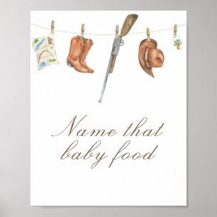 Poster Baby shower pour chasseur - nommez cette nourritur