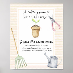 Poster Baby shower pousse - Devinez le doux désordre