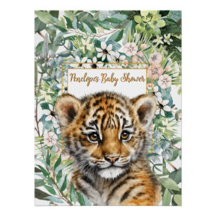 Poster Baby shower réaliste de Tiger Cub