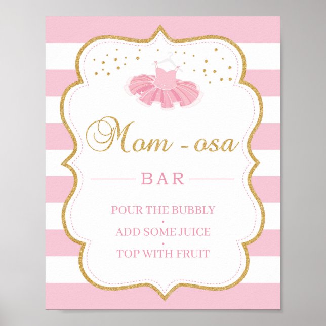 Poster Baby shower Robe Tutu maman osa signe bar (Devant)