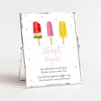 Baby shower rose Popsicle Diapeurs de nuit tardif