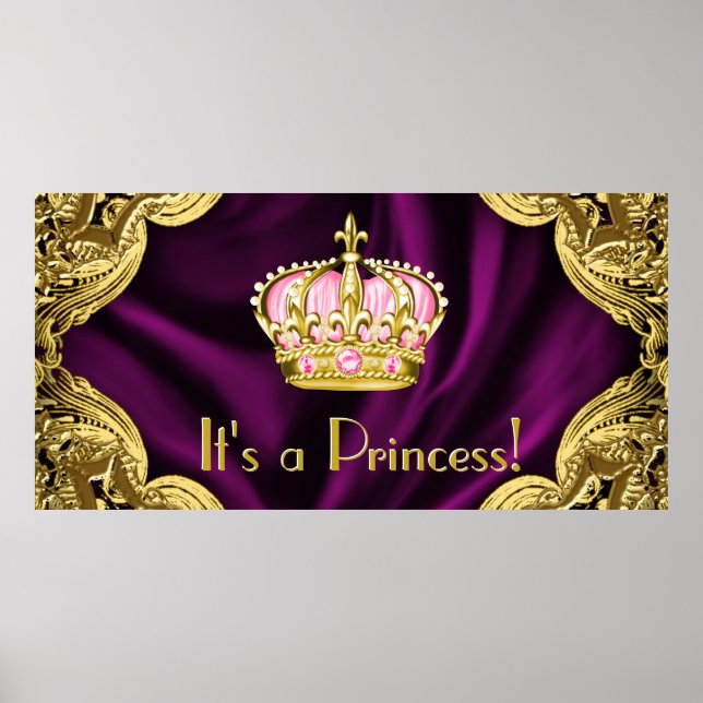 Poster Baby shower Royal Princess (Devant)