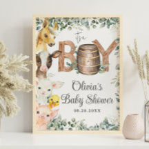 Baby shower Rustique de verdure ferme Animaux de f