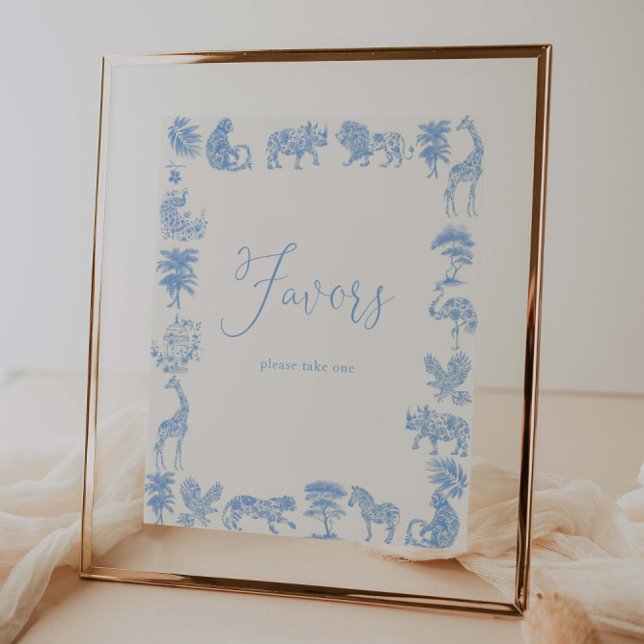 Poster Baby shower Safari Toile De Jouy Privilèges (Créateur téléchargé)