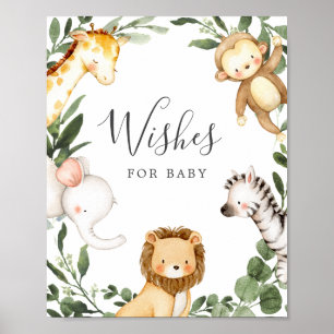 Poster Baby shower Safari Voeux Pour Bébé Signal