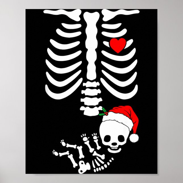 Poster Baby Shower Skeleton Christmas Santa Pregnancy Ann (Devant)