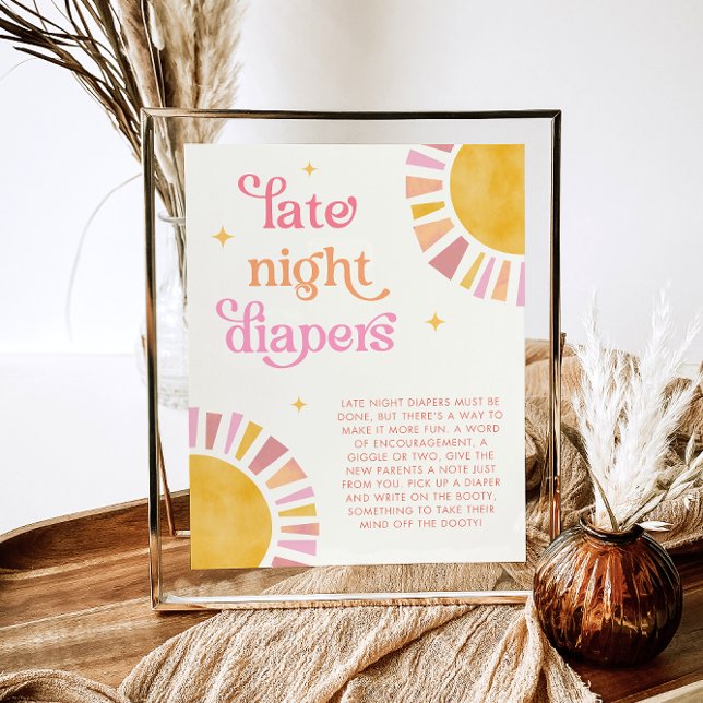 Poster Baby shower soleil Diapeurs de nuit tardif Jeu (Créateur téléchargé)