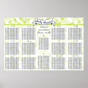 Poster Baby shower Spécial Événement Guest Seating Chart