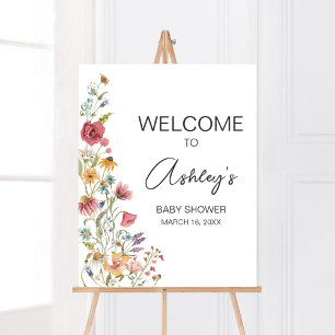 Poster Baby shower Spring Baby in Bloom Bienvenue