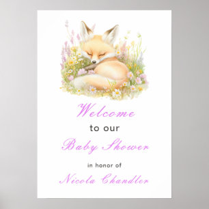Poster Baby shower Spring Fox