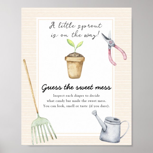 Poster Baby shower Sprout - Devinez le doux désordre (Devant)