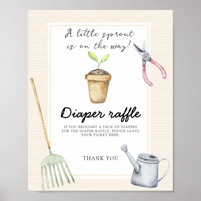 Poster Baby shower Sprout - tombola de couche (Devant)
