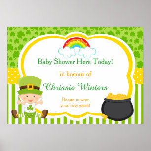 Poster Baby shower st patrick garçon