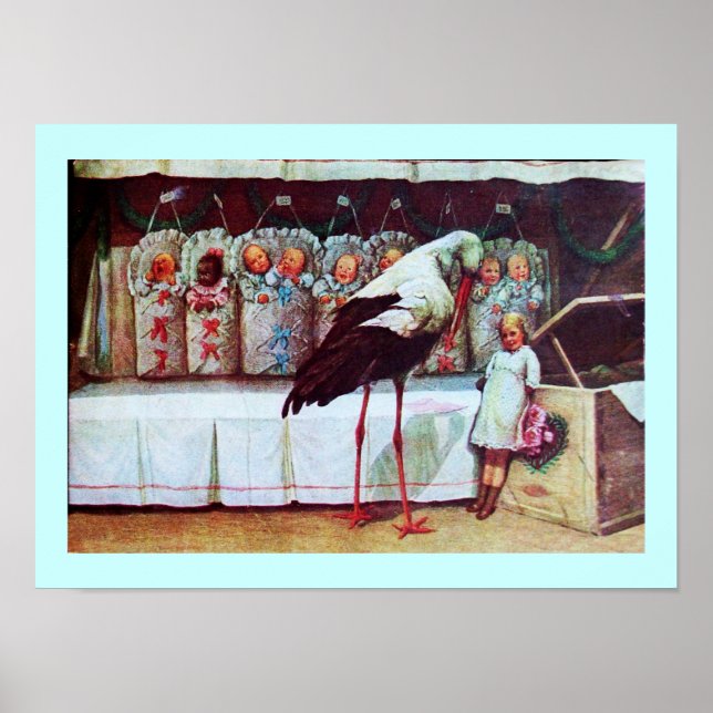 POSTER BABY SHOWER STORK 3 (Devant)