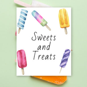 Poster Baby shower sucette - douceurs et friandises