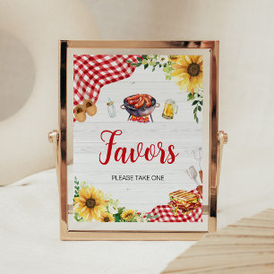 Poster Baby shower Sunflower BBQ Faveurs